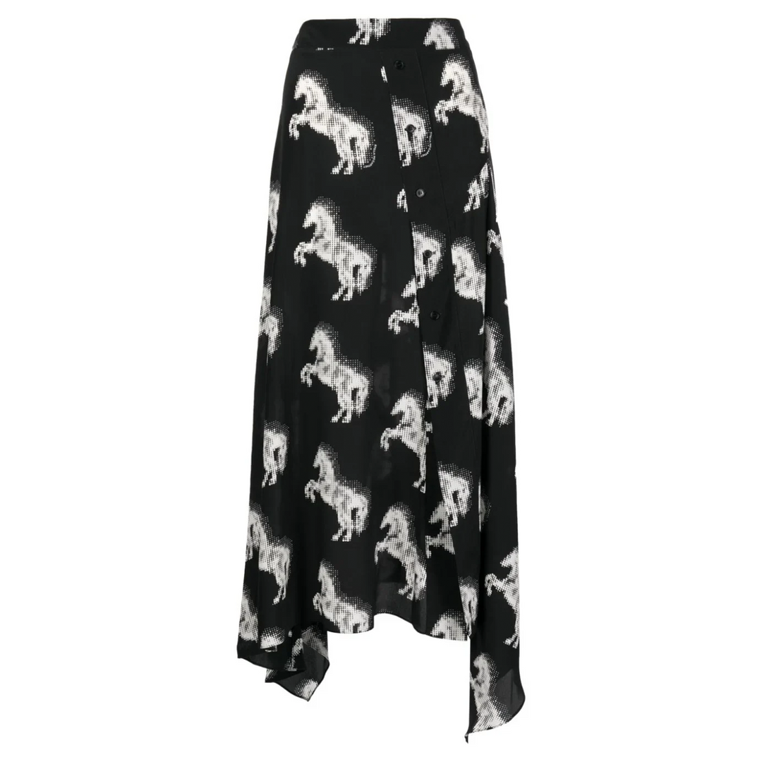 Pixel Horses Long Skirt