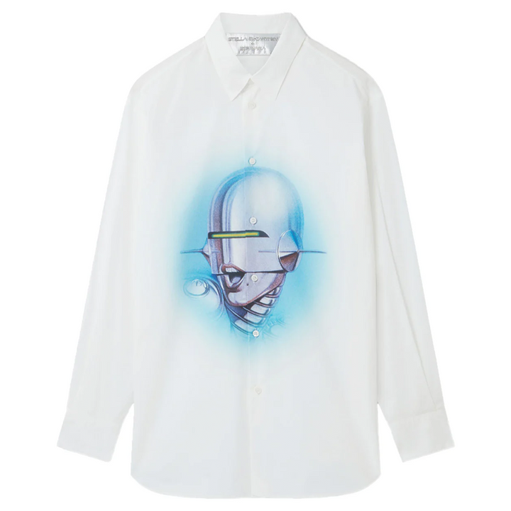 Stella McCartney + Sorayama Sexy Robot Print Organic Cotton Boyfriend Shirt