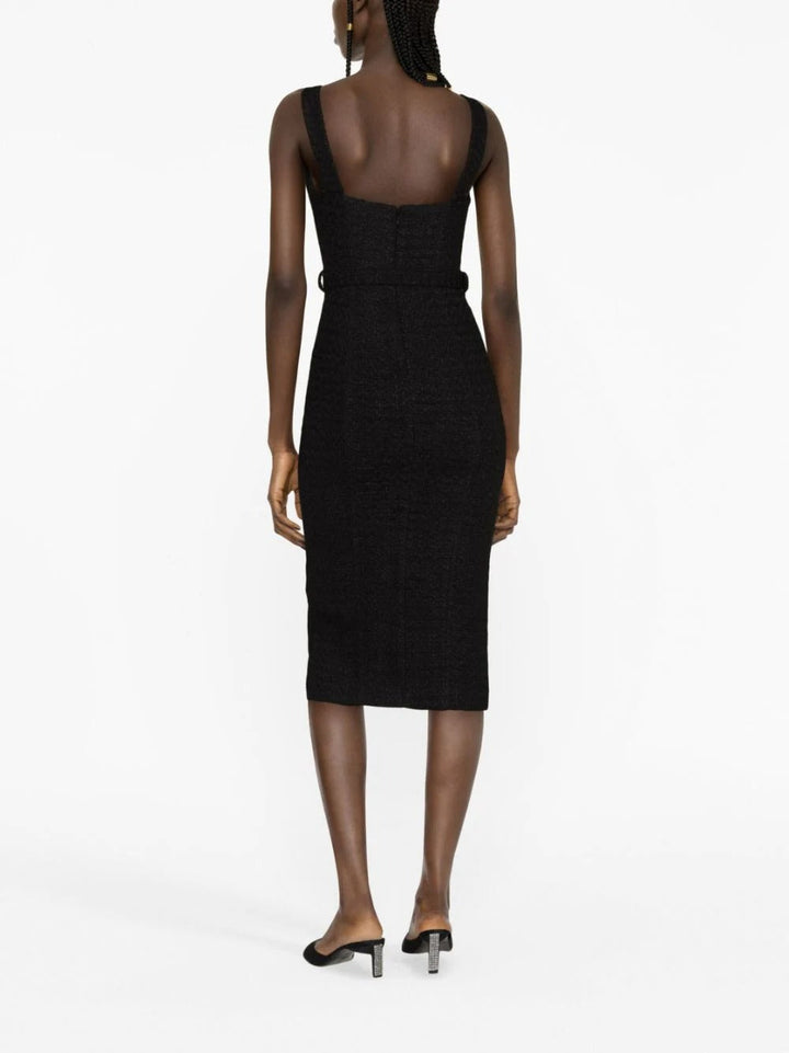 Black Boucle Midi Dress Black Boucle Midi Dress