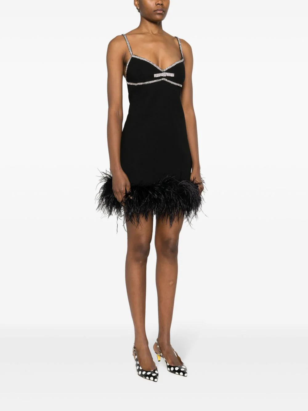 blue dress for baby girl Feather Trim Mini Dress – Styled With Claire main image 0