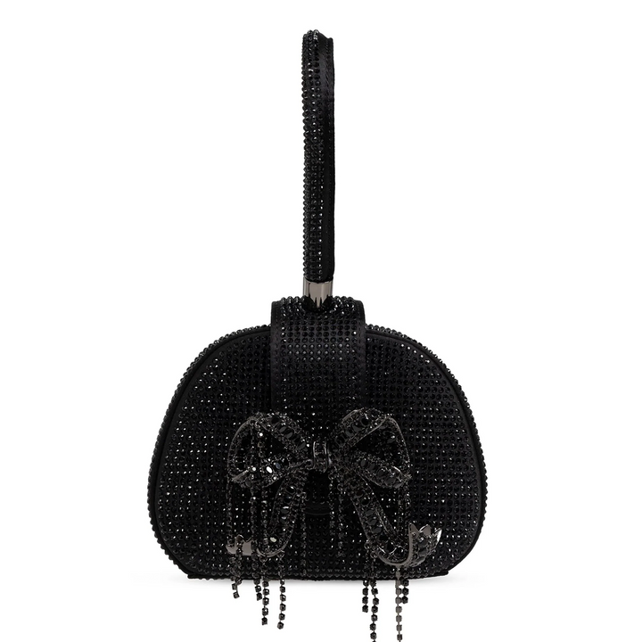 Black Rhinestone Top Handle Mini