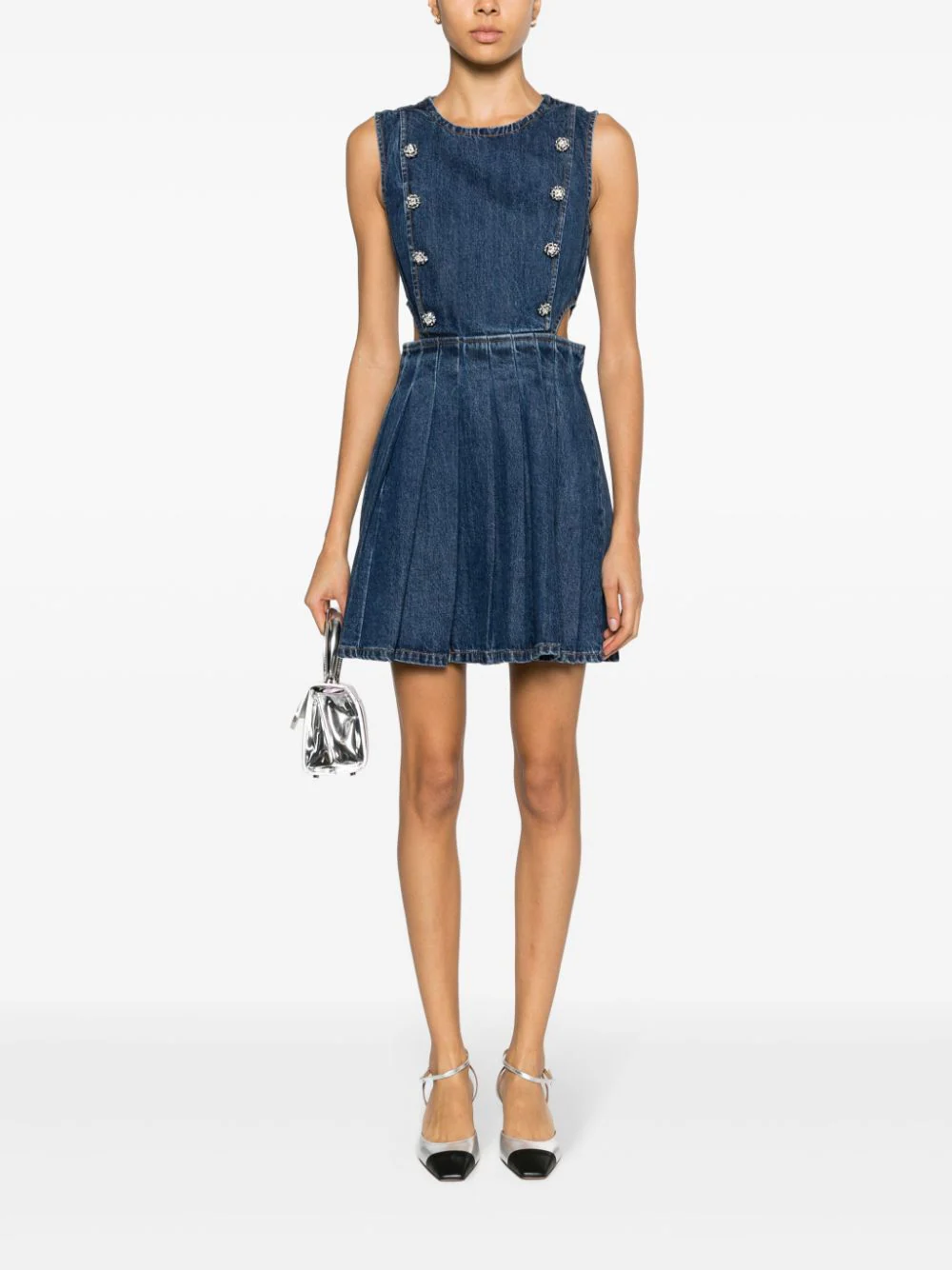 Blue Denim Cut-Out Mini Dress  Club21.com