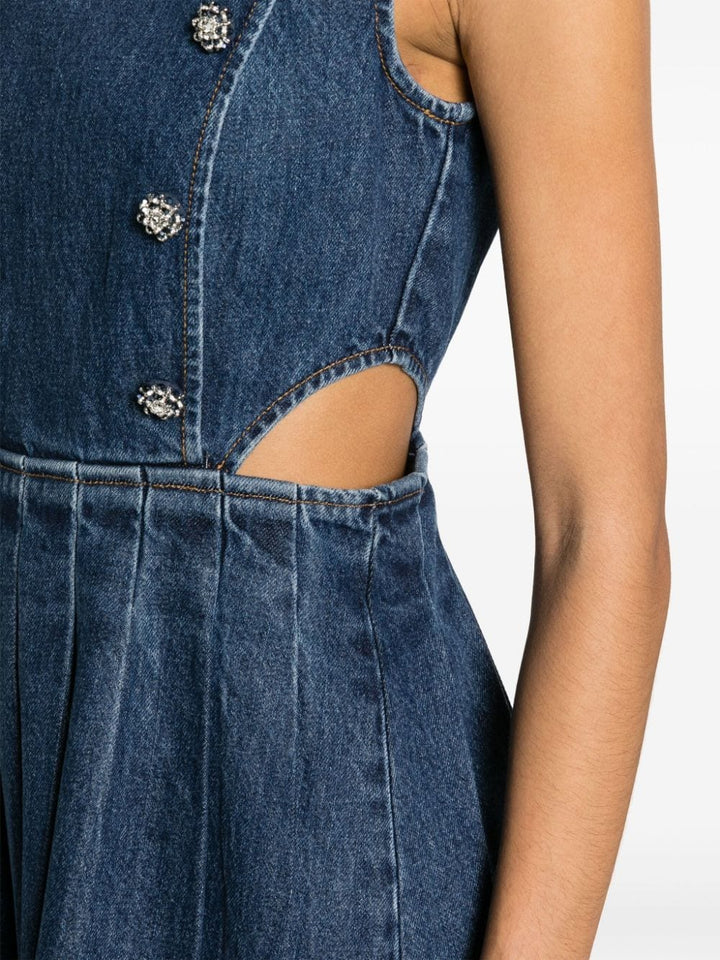 Blue Denim Cut-Out Mini Dress –