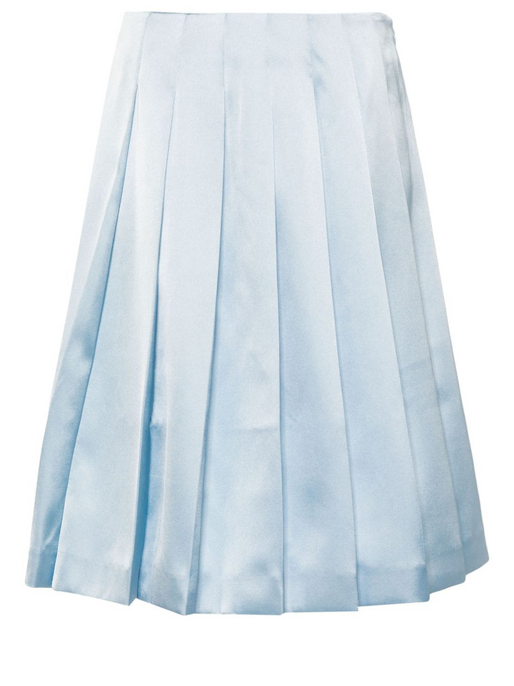 Self-Portrait-Blue-Satin-Midi-Skirt