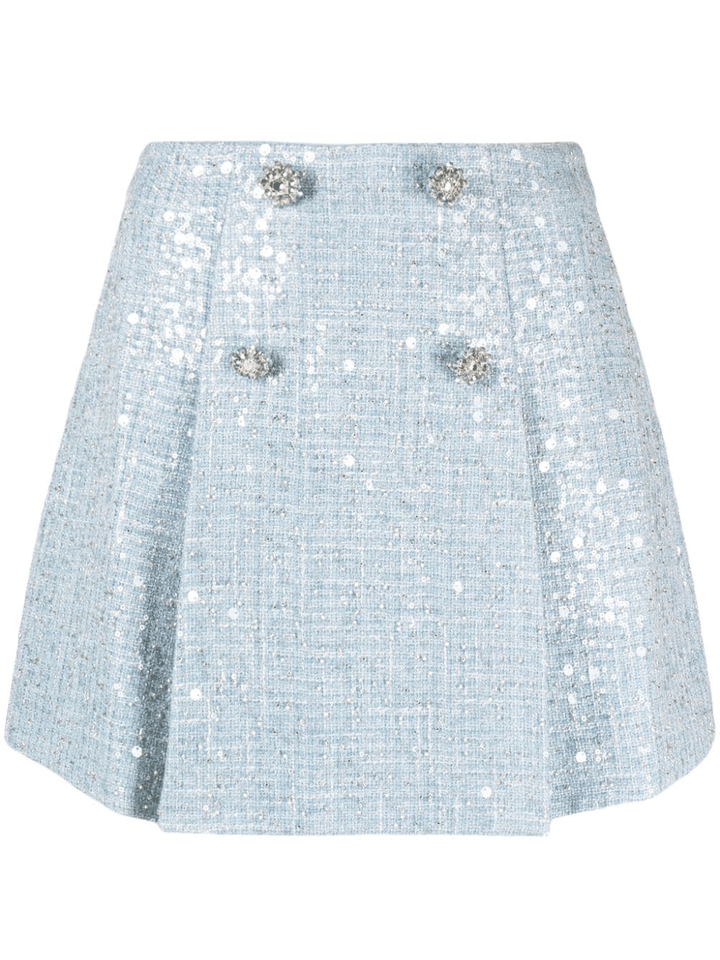 Self-Portrait-Blue-Sequin-Boucle-Mini-Skirt-Blue-1