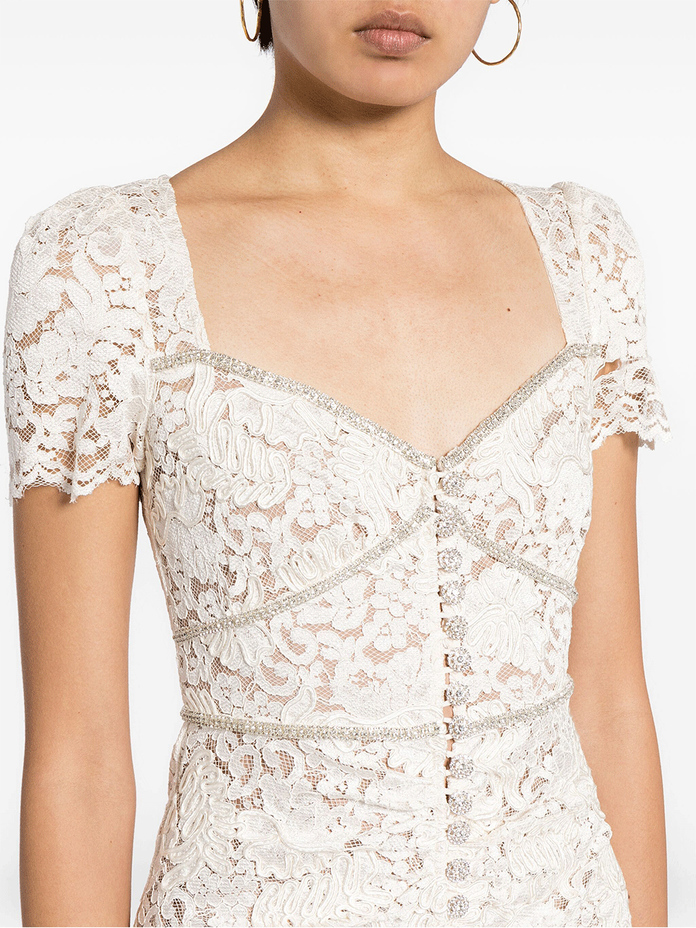 Cream Cord Lace Midi Dress Club21.com Cream Cord Lace Midi Dress Club21.com