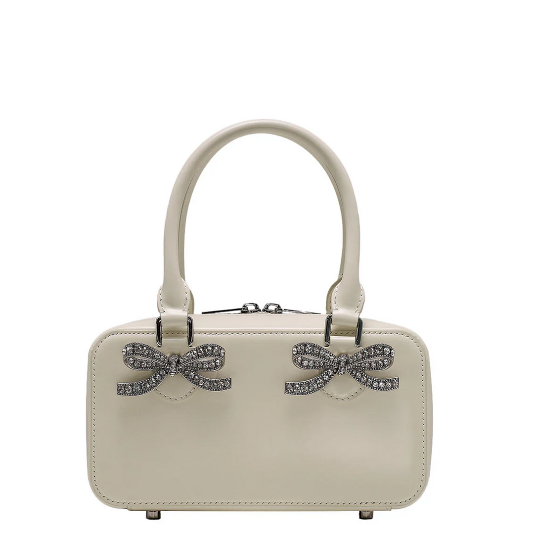 Cream Leather Mini Tote Bag