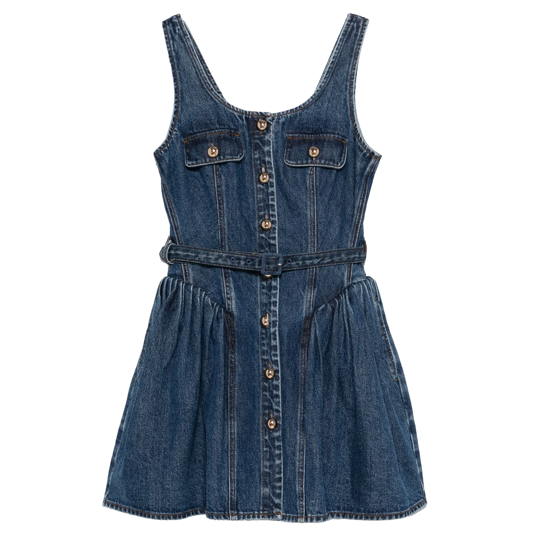 Flared Denim Mini Dress