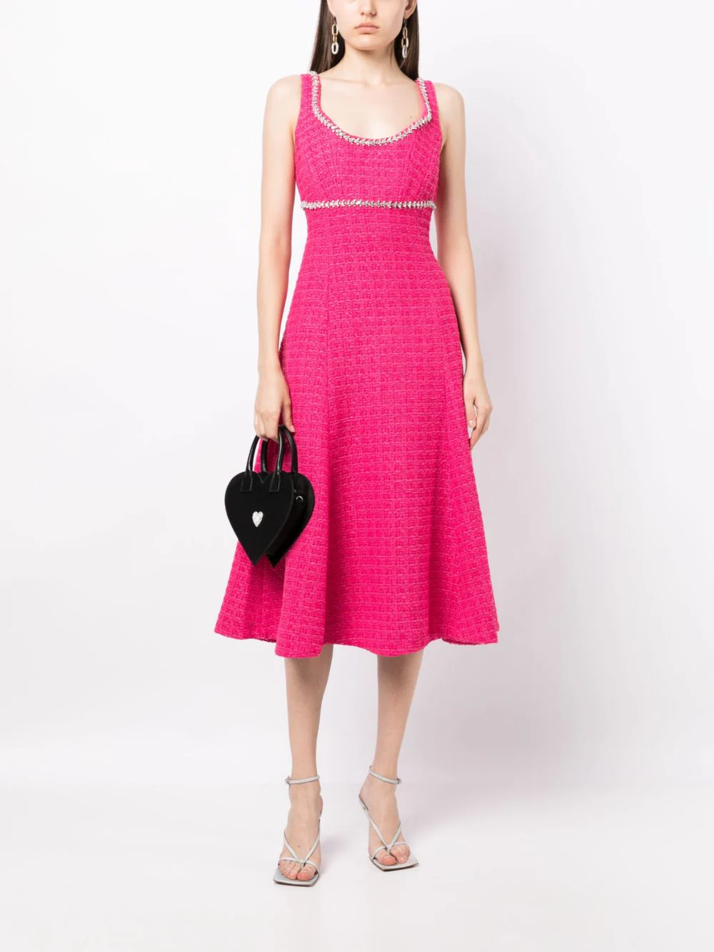 Fuchsia Boucle Midi Dress  Club21.com