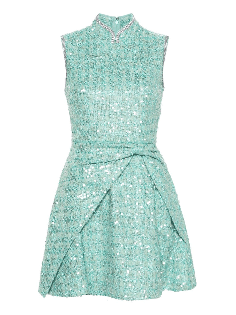 green boucle dress Charlie Boucle Sweater Dress SEROYA