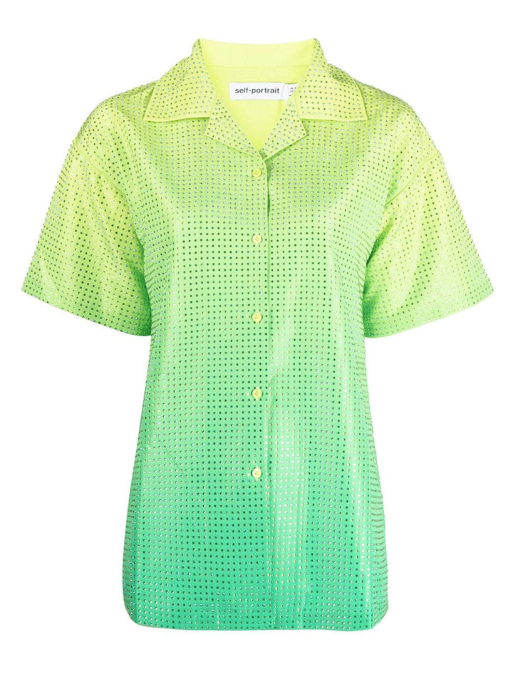 Self-Portrait-Green-Hotfix-Taffeta-Shirt-Green-1