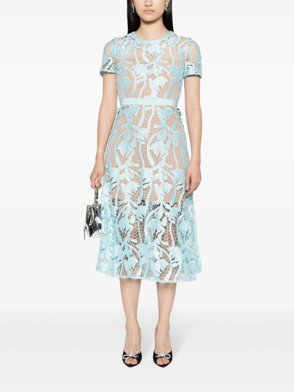 Light Blue Lace Midi Dress – Club21.com