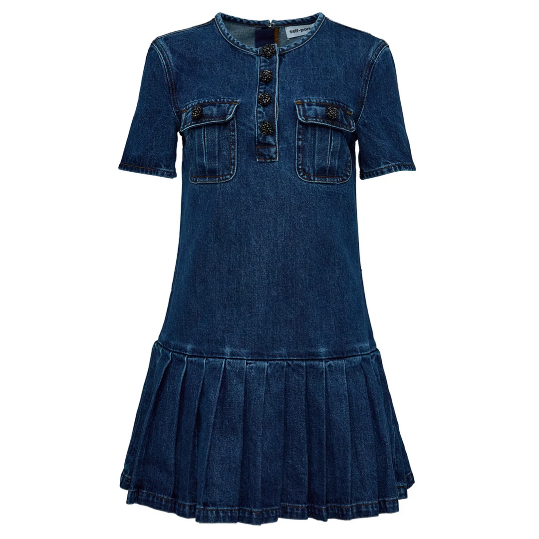 Pleated Denim Mini Dress Club21.com Pleated Denim Mini Dress Club21.com