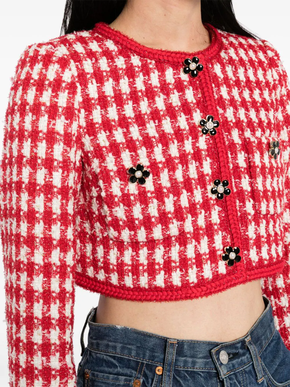 Self-Portrait-Red-Check-Boucle-Cropped-Jacket-Red-5