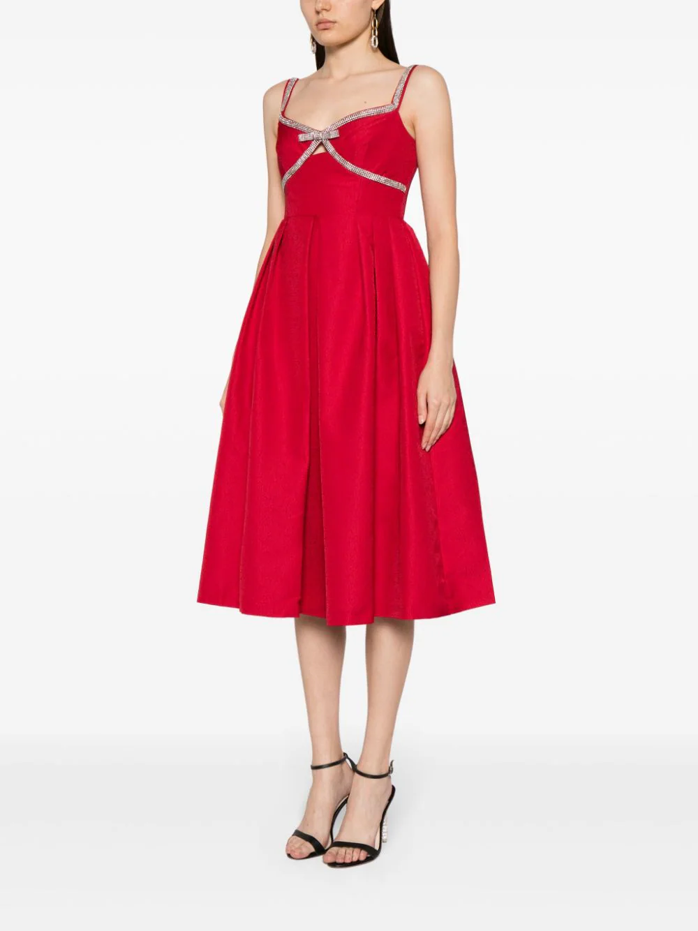 Self-Portrait-Red-Textured-Diamante-Midi-Dress-Red-3