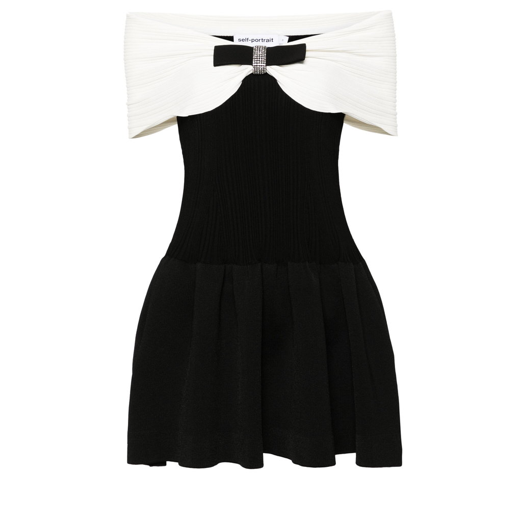 Black Knit Bow Mini Dress Black Knit Bow Mini Dress