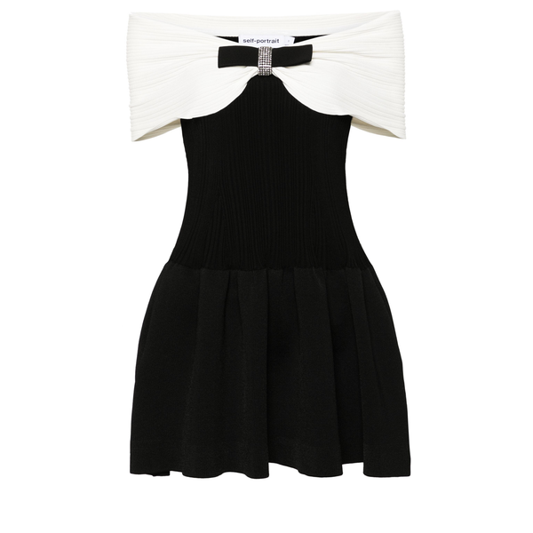 Black Knit Bow Mini Dress – Club21.com