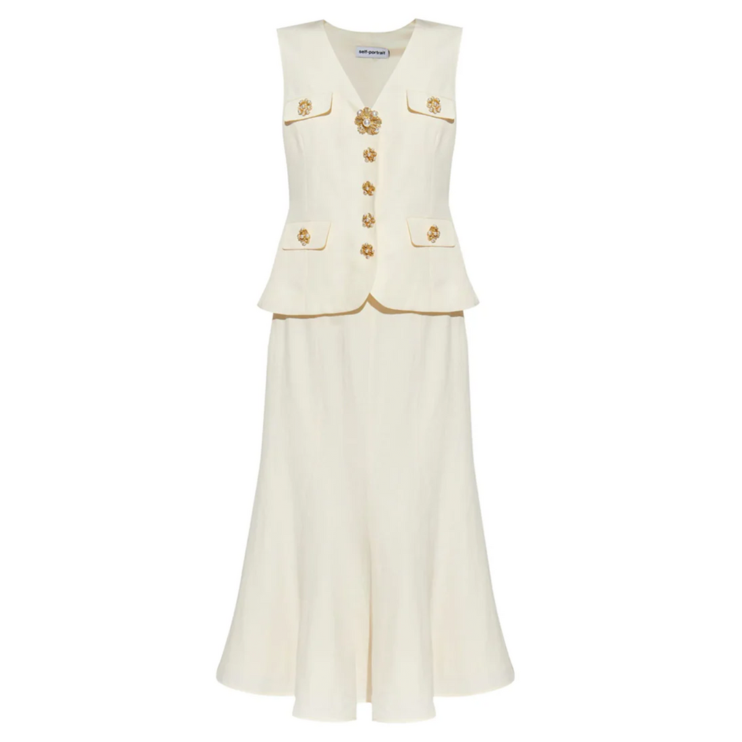 Cream Linen Midi Dress Club21.com Cream Linen Midi Dress Club21.com