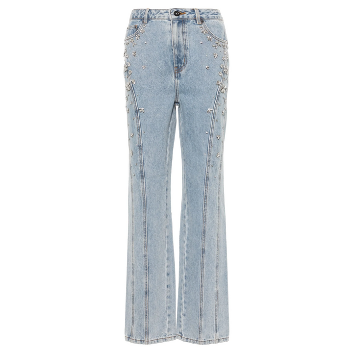 Crystal Embellished Denim Jeans