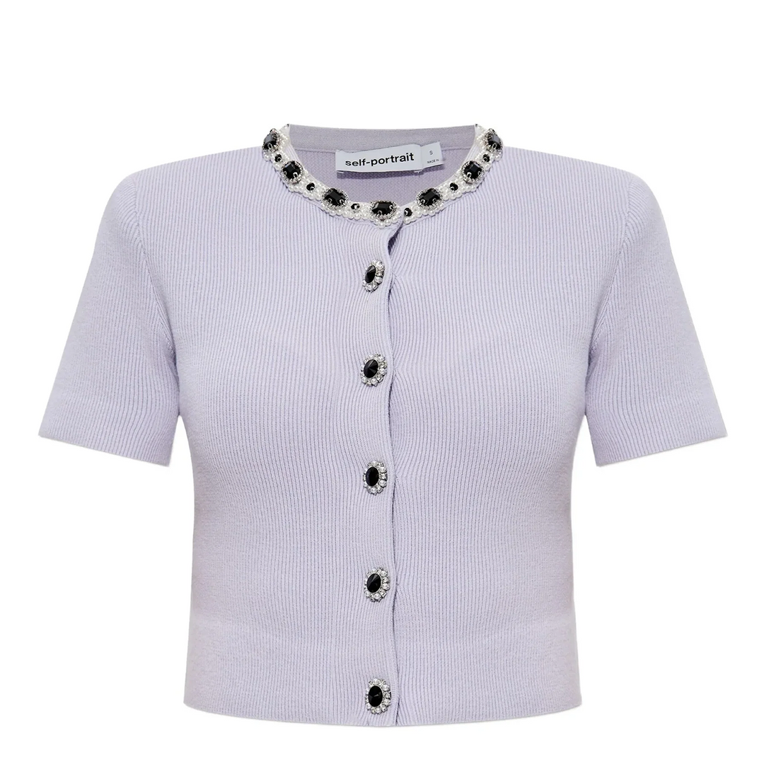 Lilac Embellished Knit Top