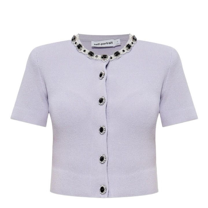 Lilac Embellished Knit Top