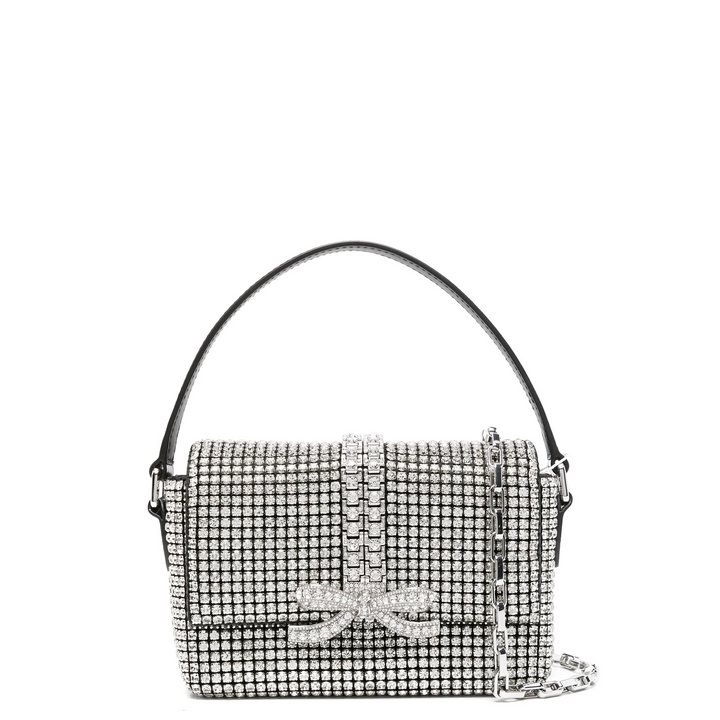 Silver Rhinestone Chainmail Micro Bag