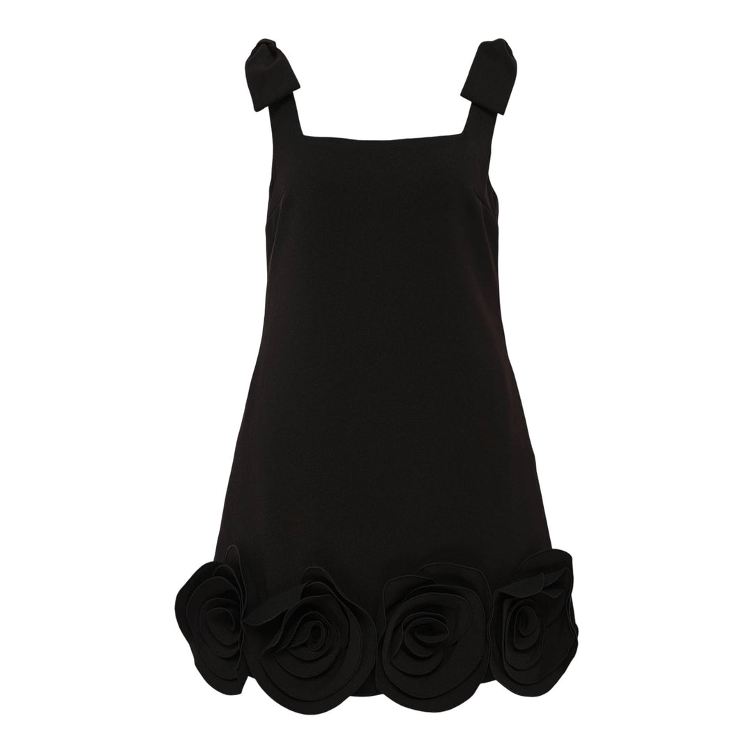 Club21 - Self-Portrait - Black Crepe 3D Flower Mini Dress - WOVEN DRESSES - Black