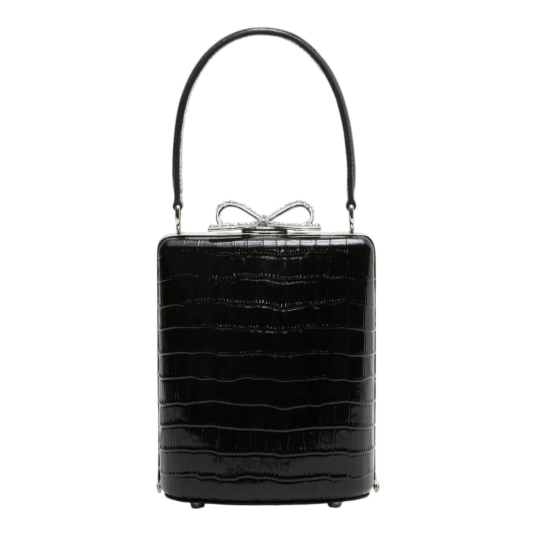 Club21 - Self-Portrait - Black Croc Mini Bag - HANDBAGS - Black