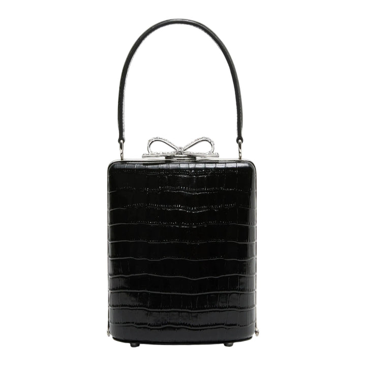 Club21 - Self-Portrait - Black Croc Mini Bag - HANDBAGS - Black