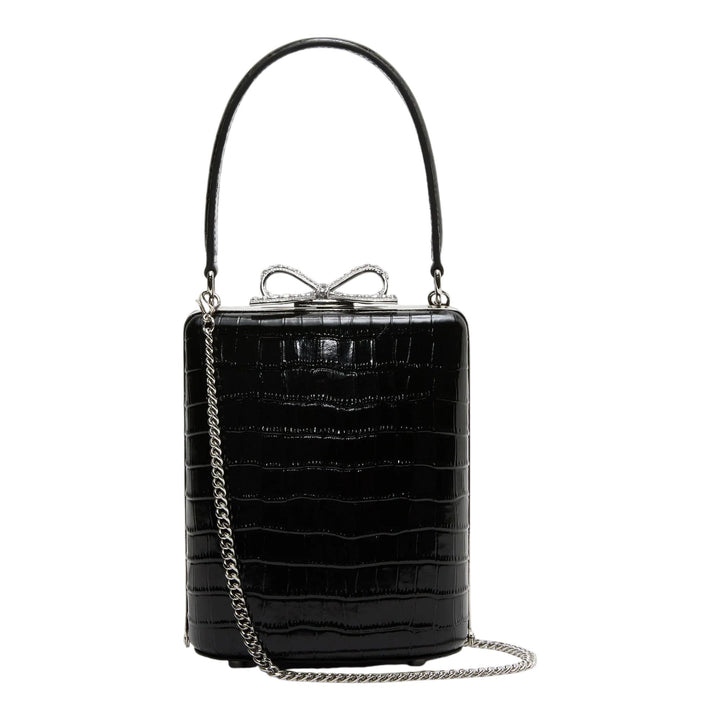 Club21 - Self-Portrait - Black Croc Mini Bag - HANDBAGS - Black
