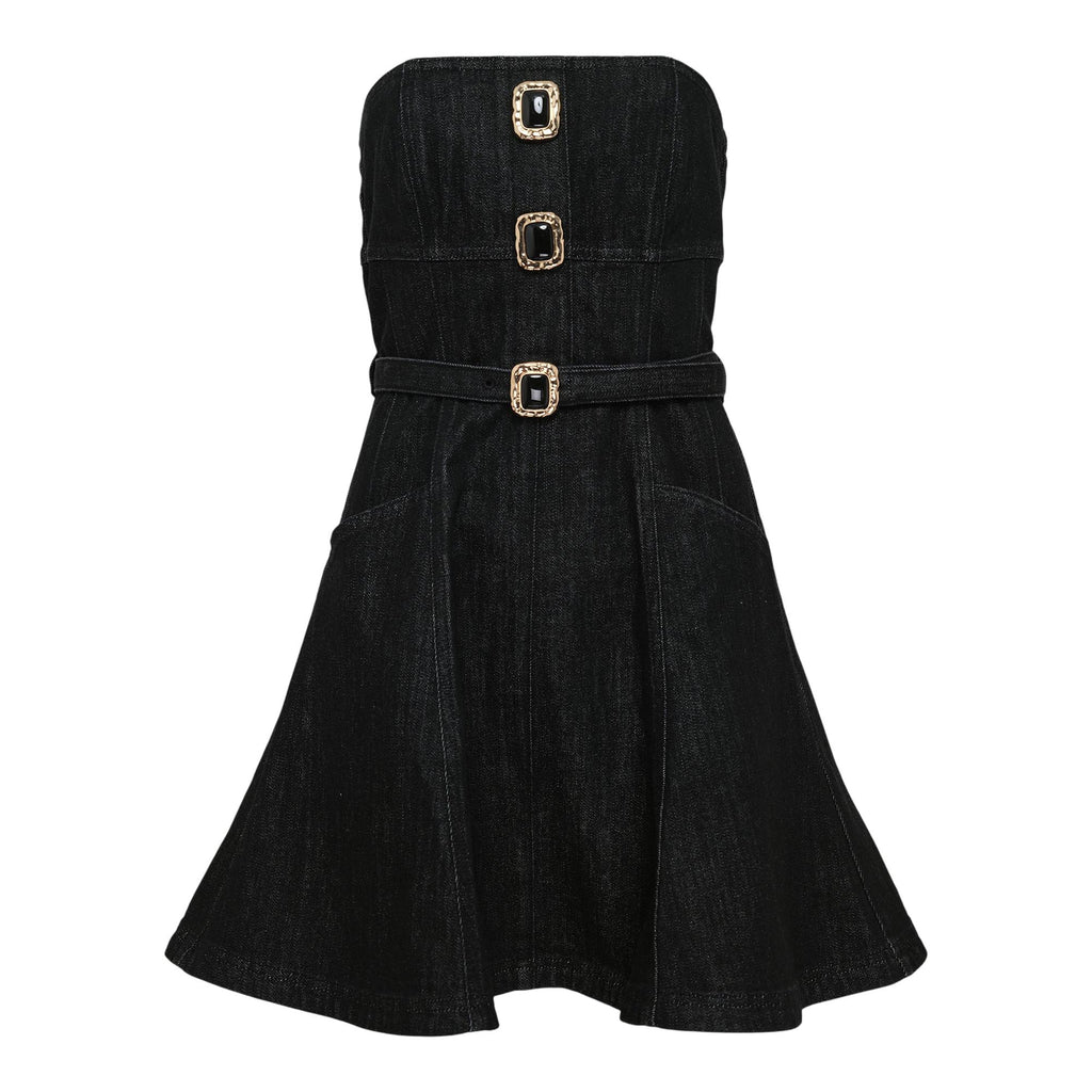 black lace mini dress long sleeve Ulla Johnson | Women's Dita Wedding Guest Dress in Black main image 0