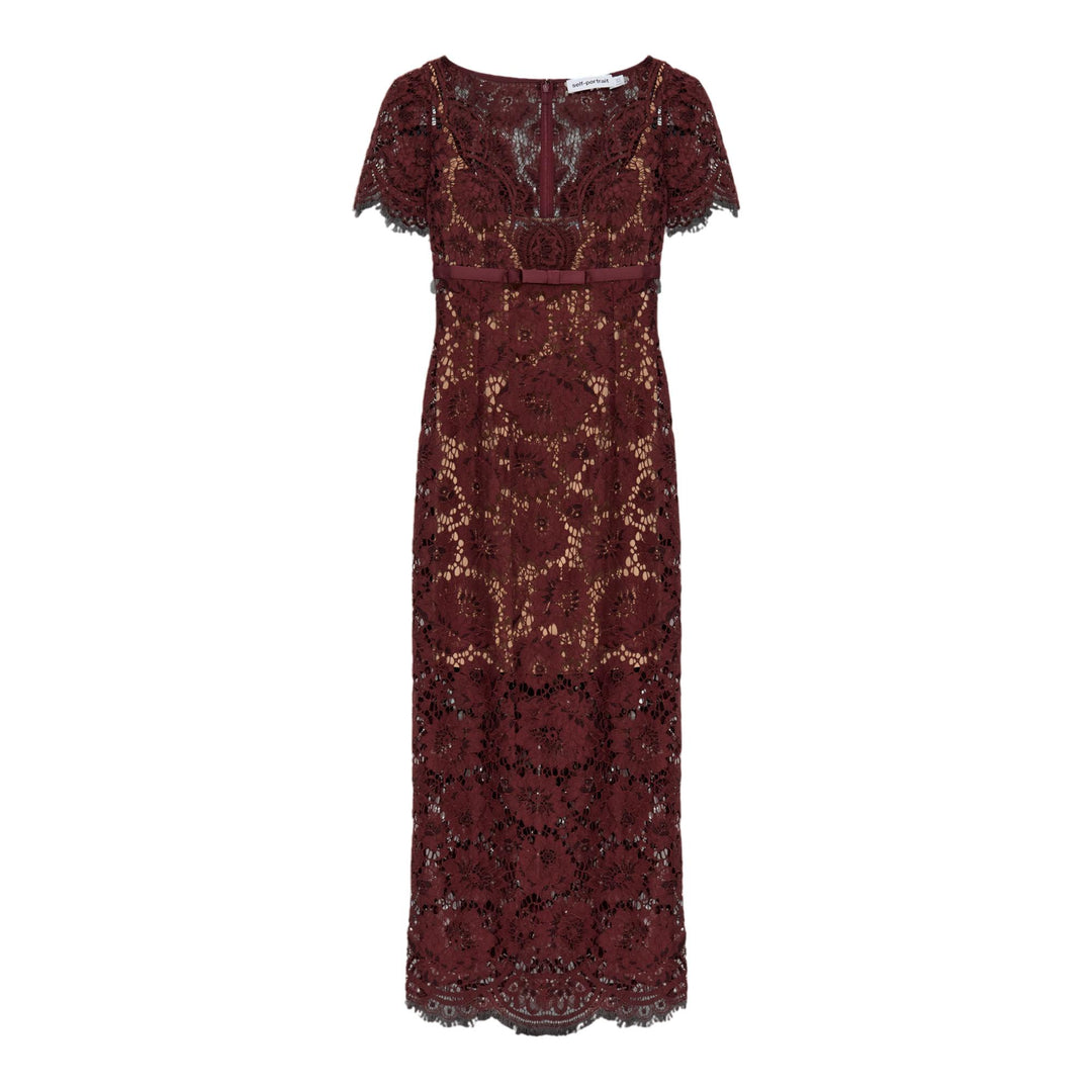 Burgundy Floral Lace Midi Dress | Self-Portrait | Club 21 Club21.com Burgundy Floral Lace Midi Dress | Self-Portrait | Club 21 Club21.com