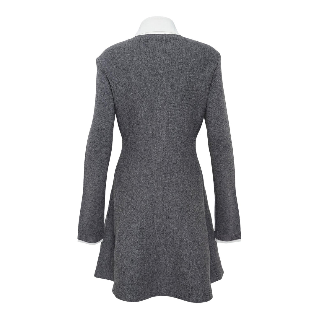 Self-Portrait Grey Crochet Flower Collared Knit Mini Dress in Grey - Size L Self-Portrait Grey Crochet Flower Collared Knit Mini Dress in Grey - Size L