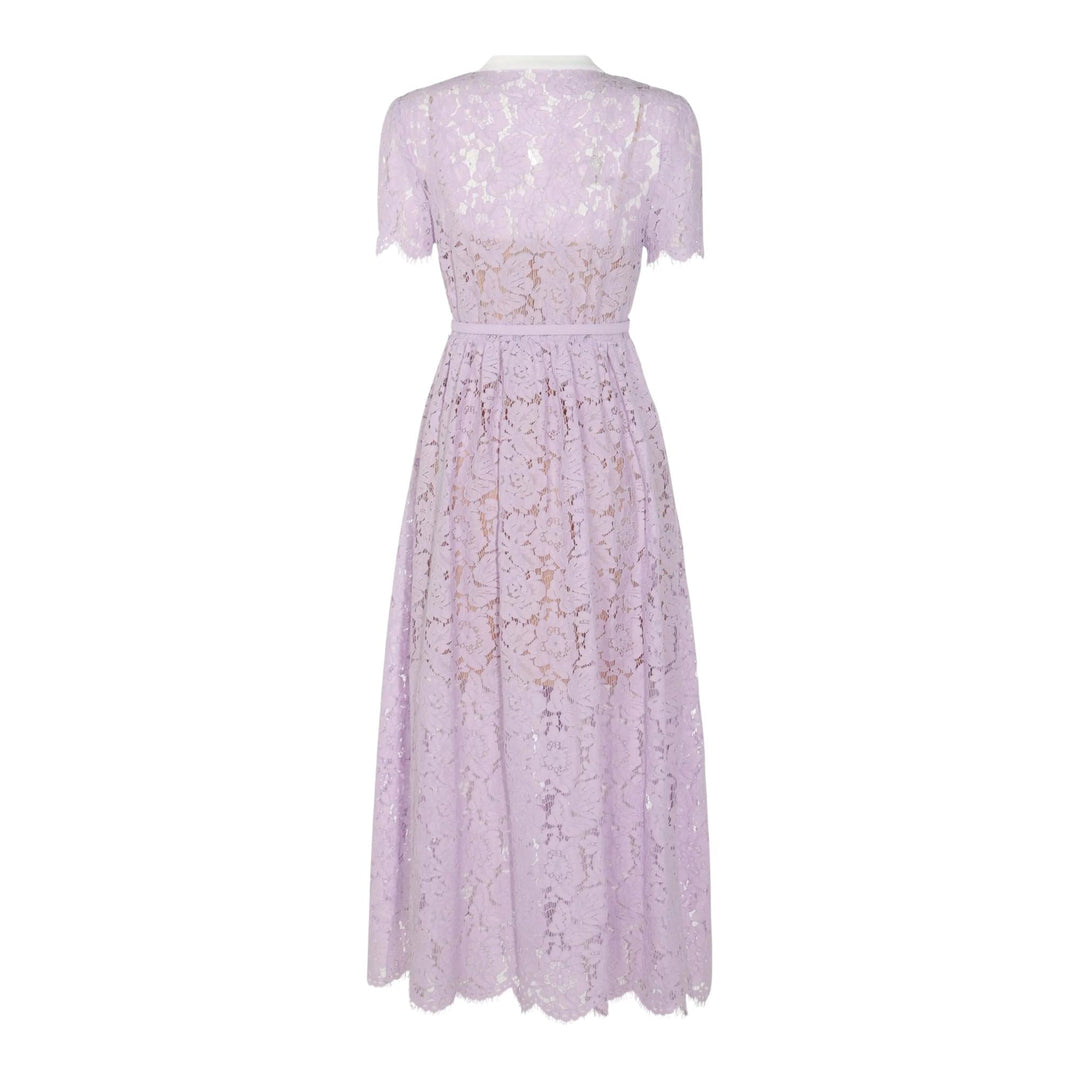 Lilac Lace Button Front Midi Dress | Self-Portrait | Club 21 Club21.com Lilac Lace Button Front Midi Dress | Self-Portrait | Club 21 Club21.com