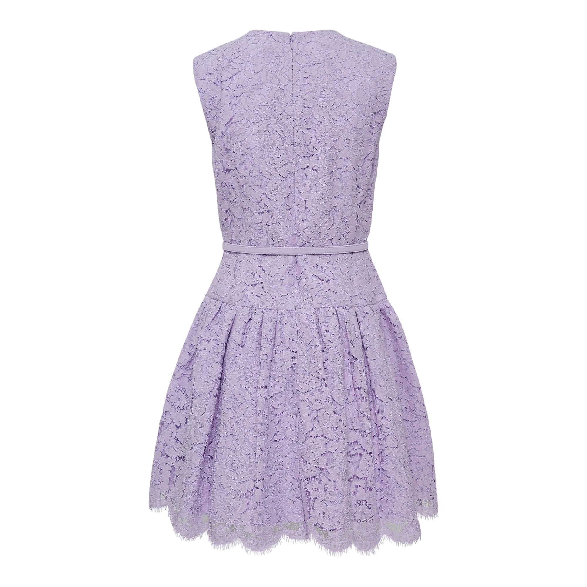 Self-Portrait Lace Sleeveless Mini Dress Lilac 12