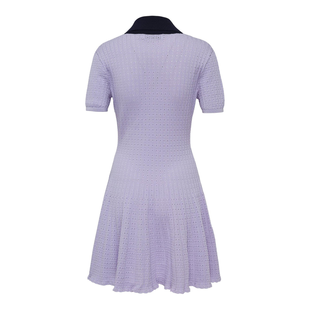 lavender pointelle knit mini dress Loveshackfancy Tabatha Moonwash Pointelle Knit Mini Dress