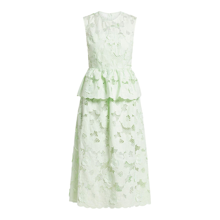 Self-Portrait_Mint_Cotton_Lace_Peplum_Midi_Dress_Green