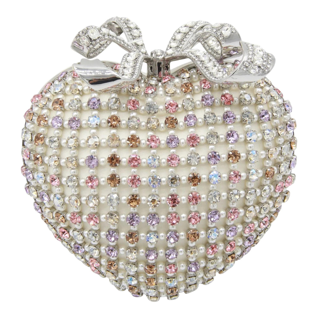 Club21 - Self-Portrait - Multi Crystal Heart Clutch Bag - CLUTCH BAGS - Multi