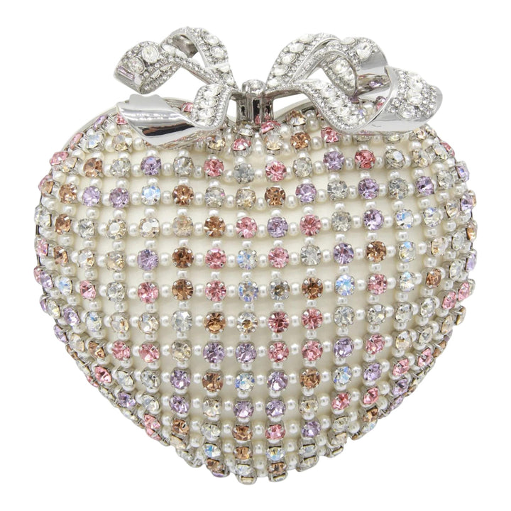 Club21 - Self-Portrait - Multi Crystal Heart Clutch Bag - CLUTCH BAGS - Multi