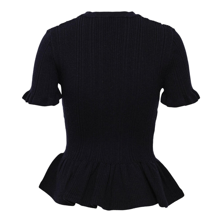 Club21 - Self-Portrait - Navy Asymmetric Knit Top - KNIT TOPS - Navy