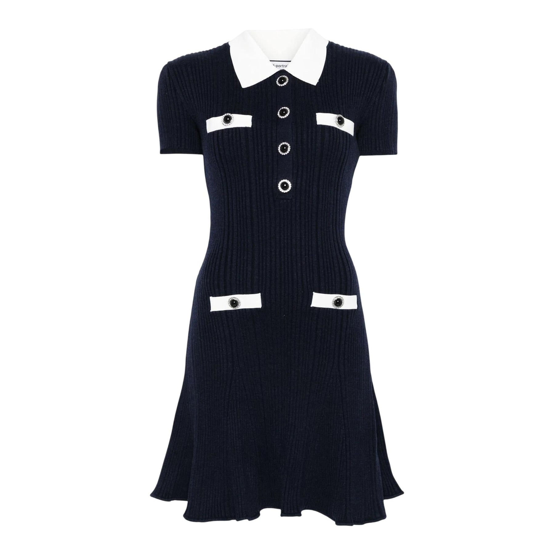 Contrast Collar Knit Mini Dress | Self-Portrait | Club 21 Club21.com Contrast Collar Knit Mini Dress | Self-Portrait | Club 21 Club21.com