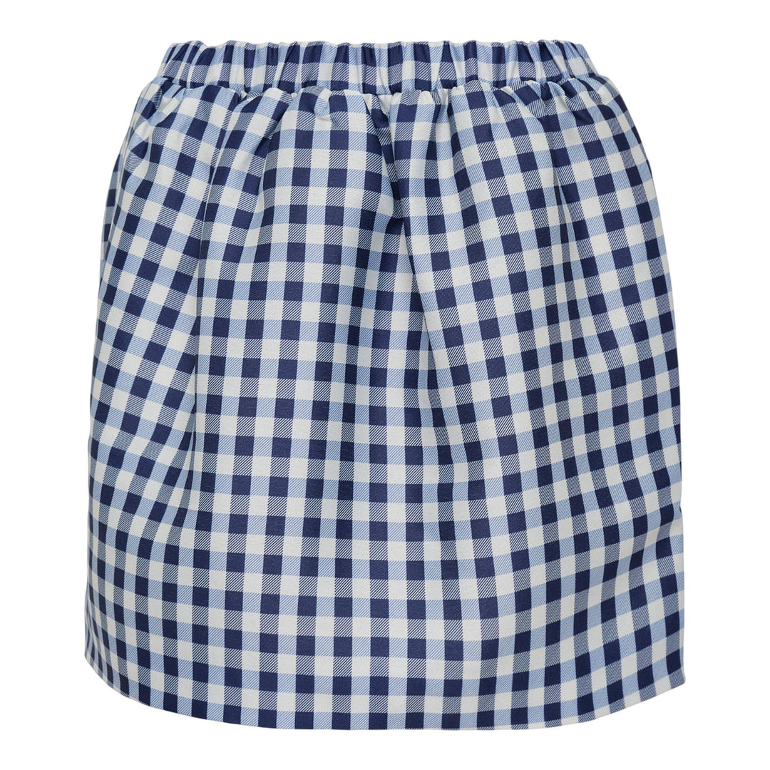 Club21 - Self-Portrait - Navy Gingham Taffeta Mini Skirt - SKIRTS - Checks