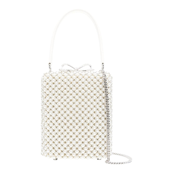Club21 - Self-Portrait - Pearl Embellished Mini Bag - HANDBAGS - Off-White