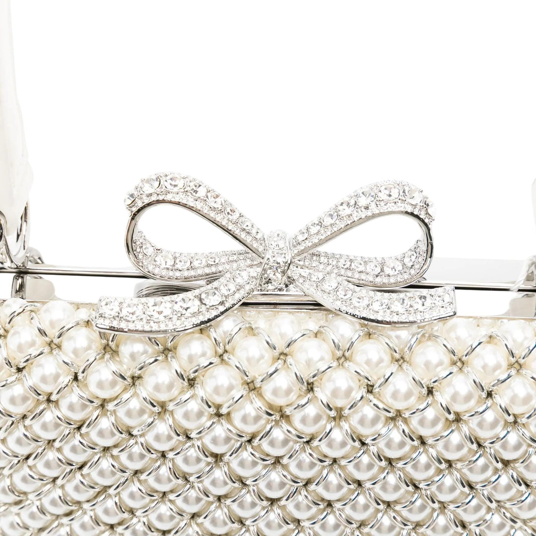 Club21 - Self-Portrait - Pearl Embellished Mini Bag - HANDBAGS - Off-White