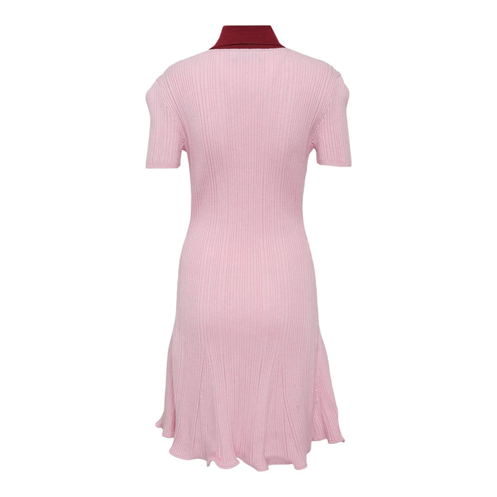 Club21 - Self-Portrait - Pink Contrast Collar Knit Mini Dress - KNIT DRESSES - Pink