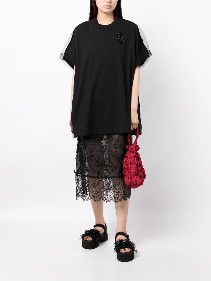 Simone-Rocha-Oversized-T-Shirt-Mini-Dress-Black-2