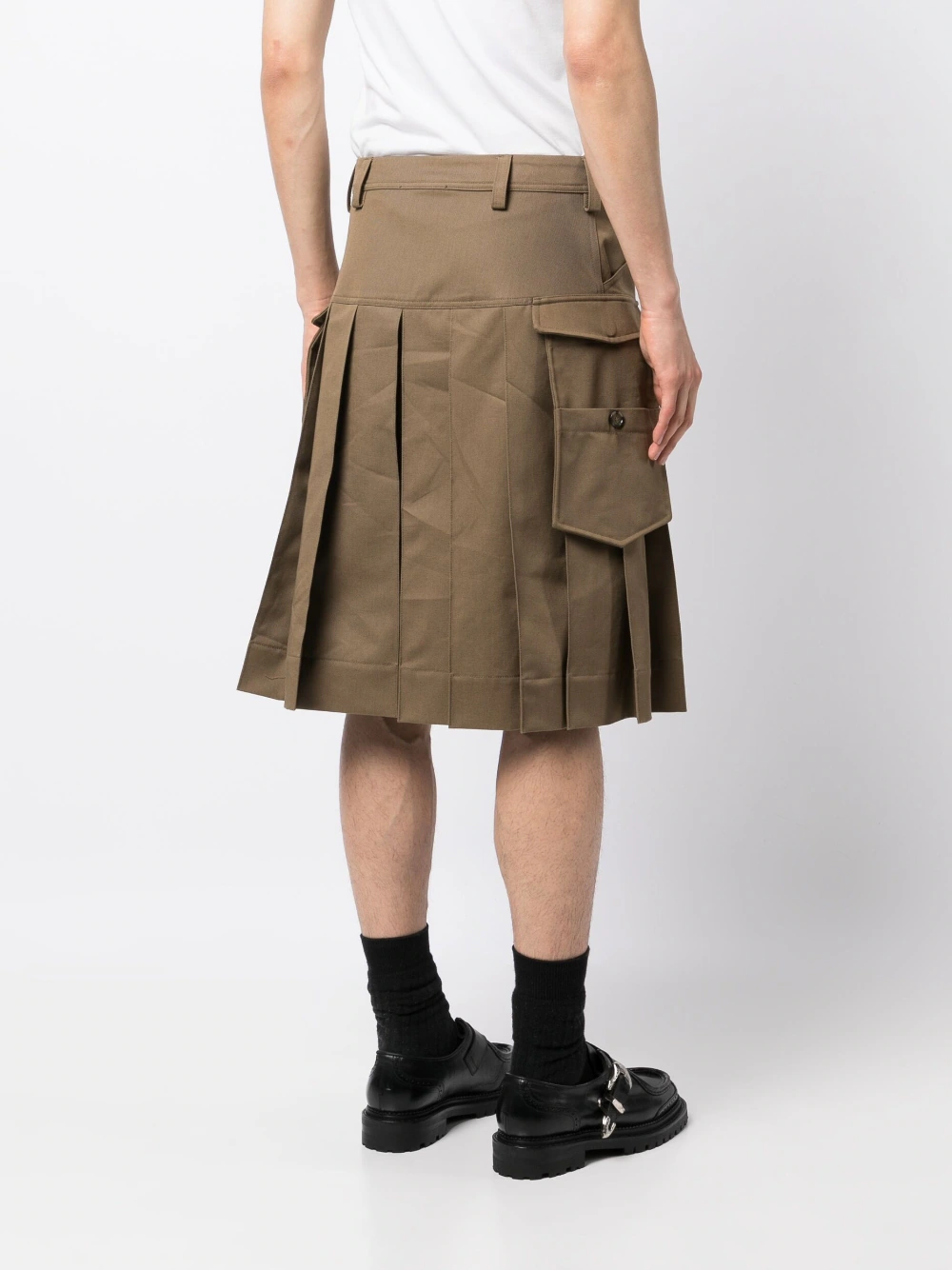 Simone-Rocha-Pleated-Back-Kilt-Drill-Skirt-Khaki-2