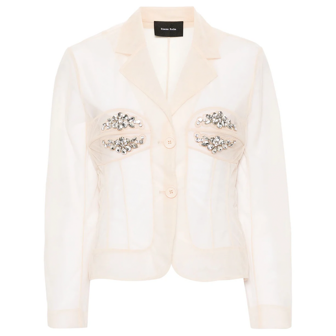 Fitted Bust Detail Jacket With Embellishment