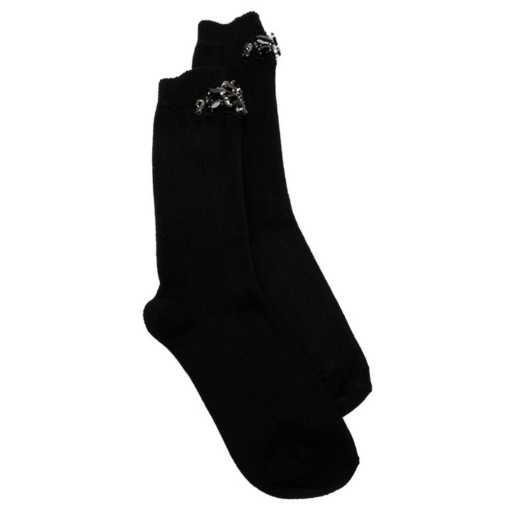 Flower Crystal Emblem Ankle Socks