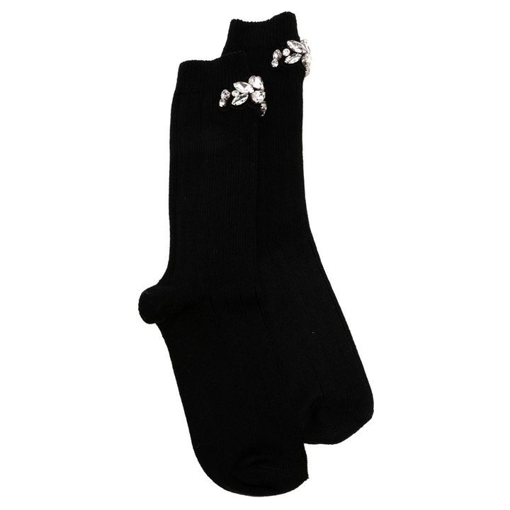 Flower Crystal Emblem Ankle Socks